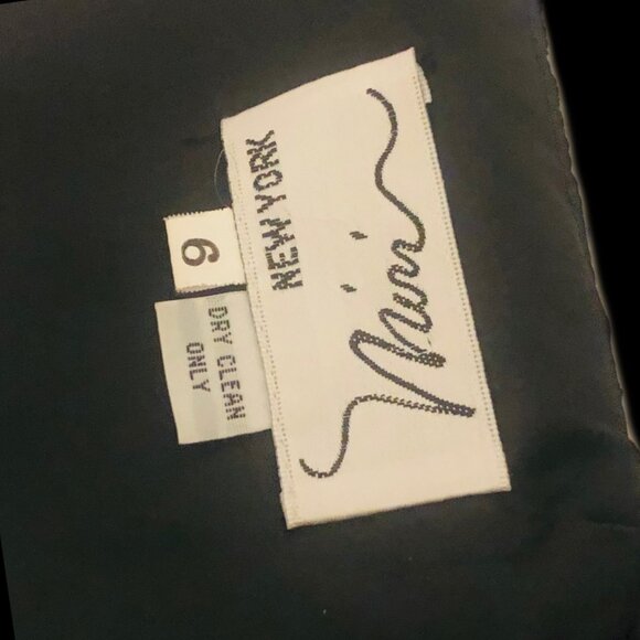 MIRI Floral Dot Pattern Black Lace Overlay Structured Detailed Midi Dress Sz 6 - Picture 4 of 4